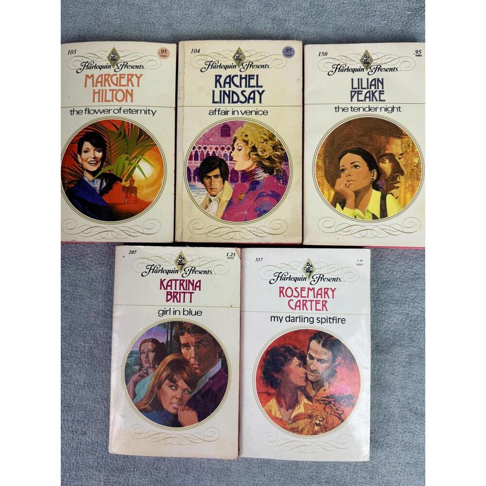 vintage harlequin presents romance paperback‎ lot rachel lindsay 5